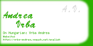 andrea vrba business card